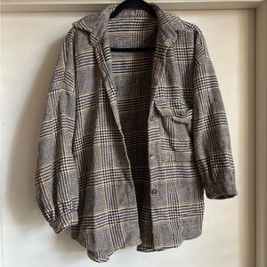 Plaid Oversized Button-Up Shacket